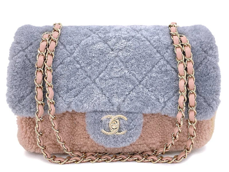 New Deals Chanel 2019 Pastel Shearling Medium Quilted Flap Bag GHW