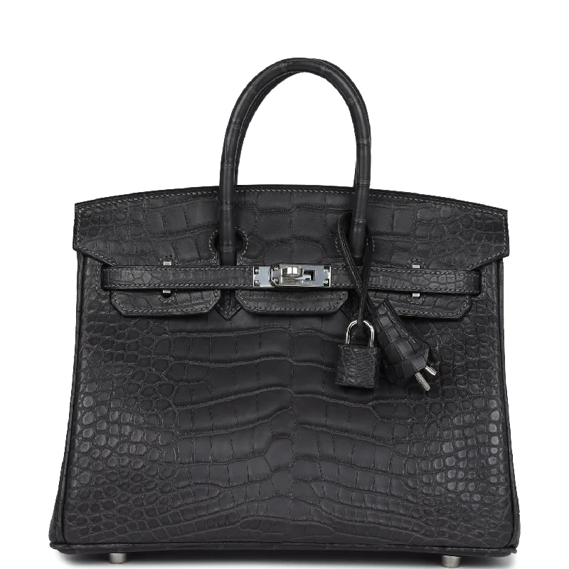 Weekend Specials Just for You Hermes Birkin 25 Graphite Matte Alligator Palladium Hardware