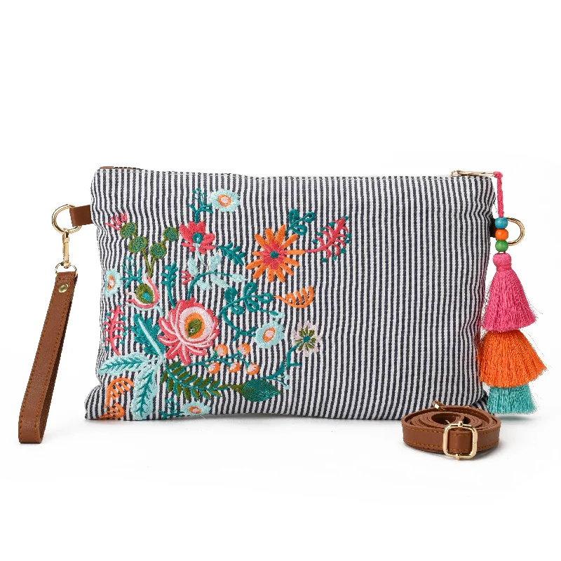 Value Deals Rosy Floral Clutch