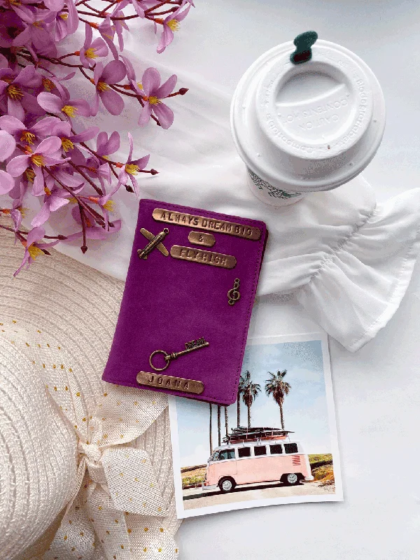 Huge Savings Personalised Violet Velvet Passport Cover