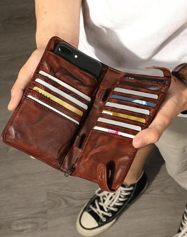 Half Price Retro Black Sheepskin Leather Men's Long Wallet Clutch Wallet Brown Phone Wallet Zipper Clutch Wallet For Men Half Price Retro Black Sheepskin Leather Men's Long Wallet Clutch Wallet Brown Phone Wallet Zipper Clutch Wallet For Men